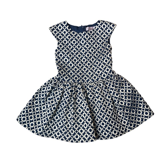 HALABALOO Metallic Geometric Jacquard Drop Waist Dress - Picture 2 of 8